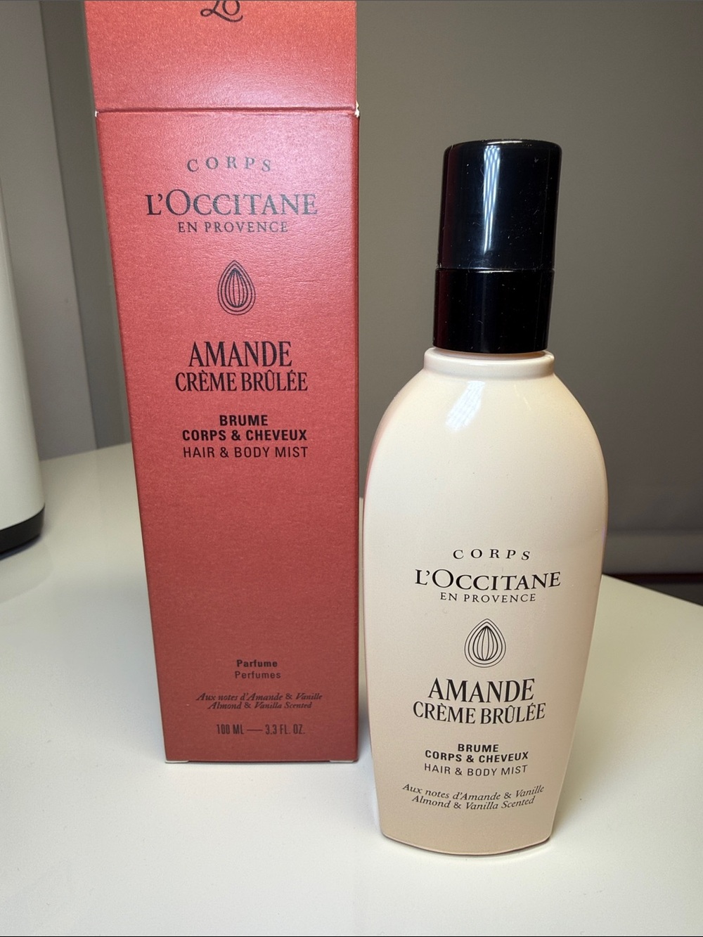 L'Occitane Amande Crème Brûlée Hair & Body Mist — new/unopened